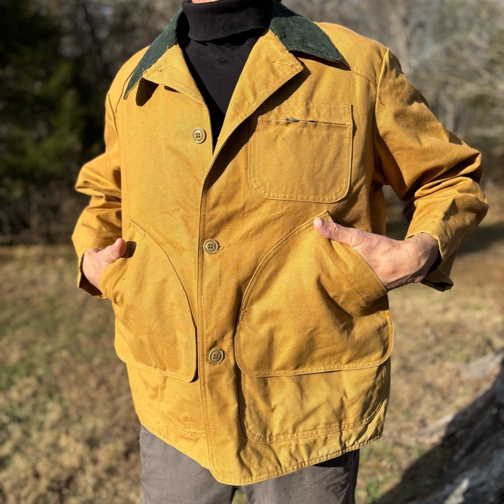 L.L. Bean Canvas Field Jacket with Dark Green Corduroy Collar